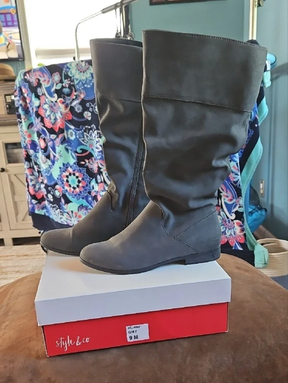 Style & Co. Women's Gray Slouch Over-the-Knee Boots
